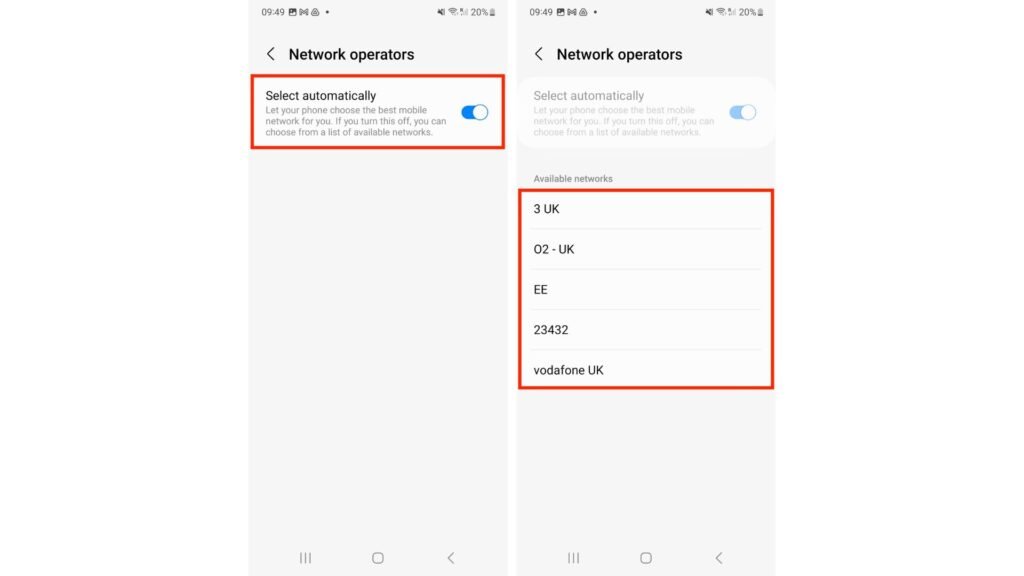 Open Settings → Connections or Mobile Networks. Look for Network Operators or Cellular Networks.