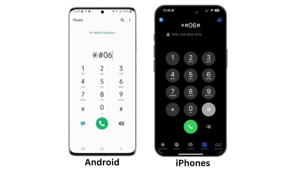 Dial _#06# on the keypad. The IMEI number will appear on the screen