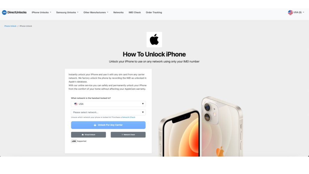 DirectUnlocks For iPhones, All iOS Versions