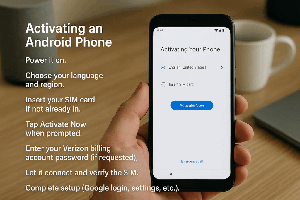 Activating an Android Phon
