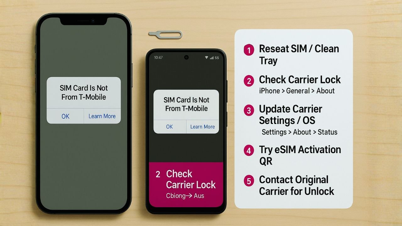 How to Fix “SIM Card Is Not From T-Mobile” (iPhone & Android)