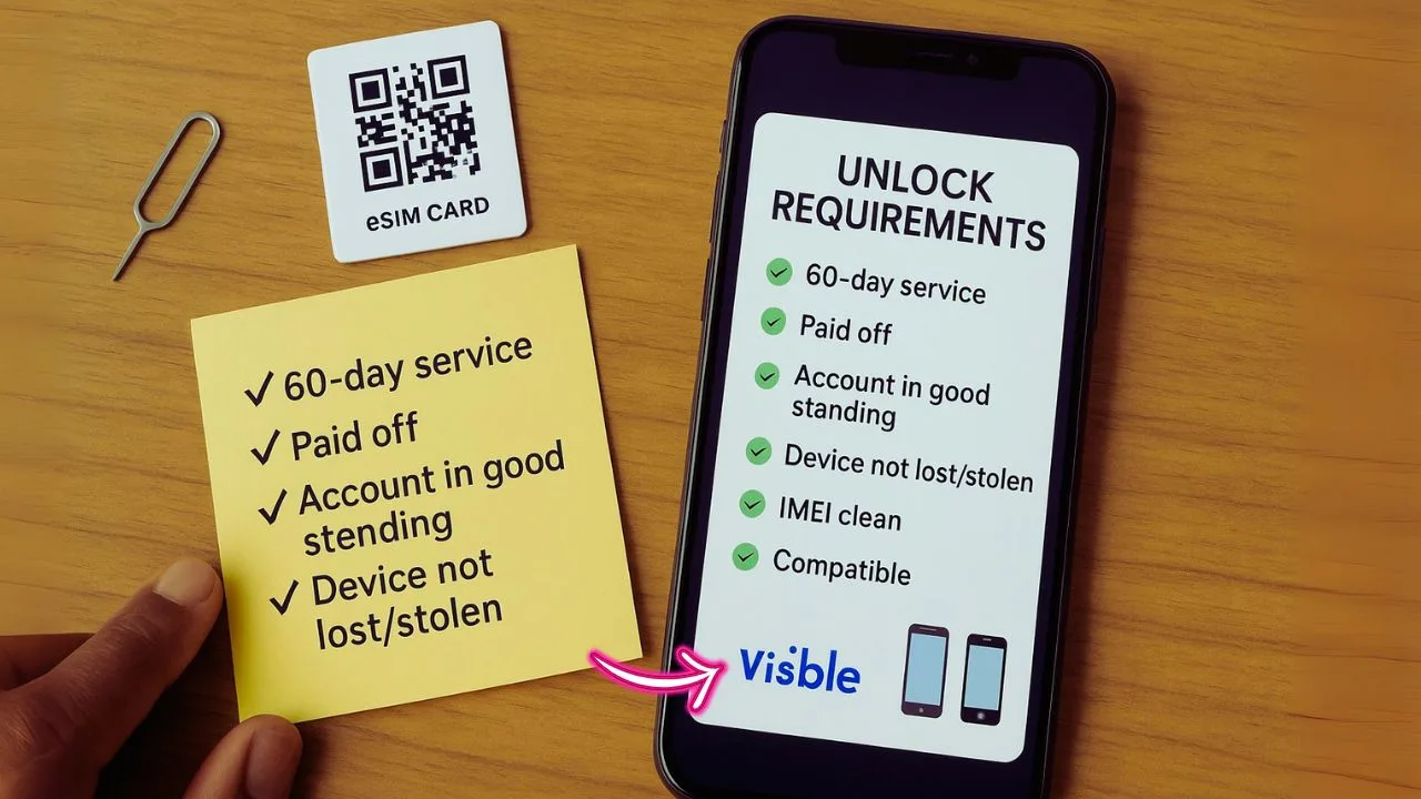 Visible Wireless Unlock Requirements For ESIM