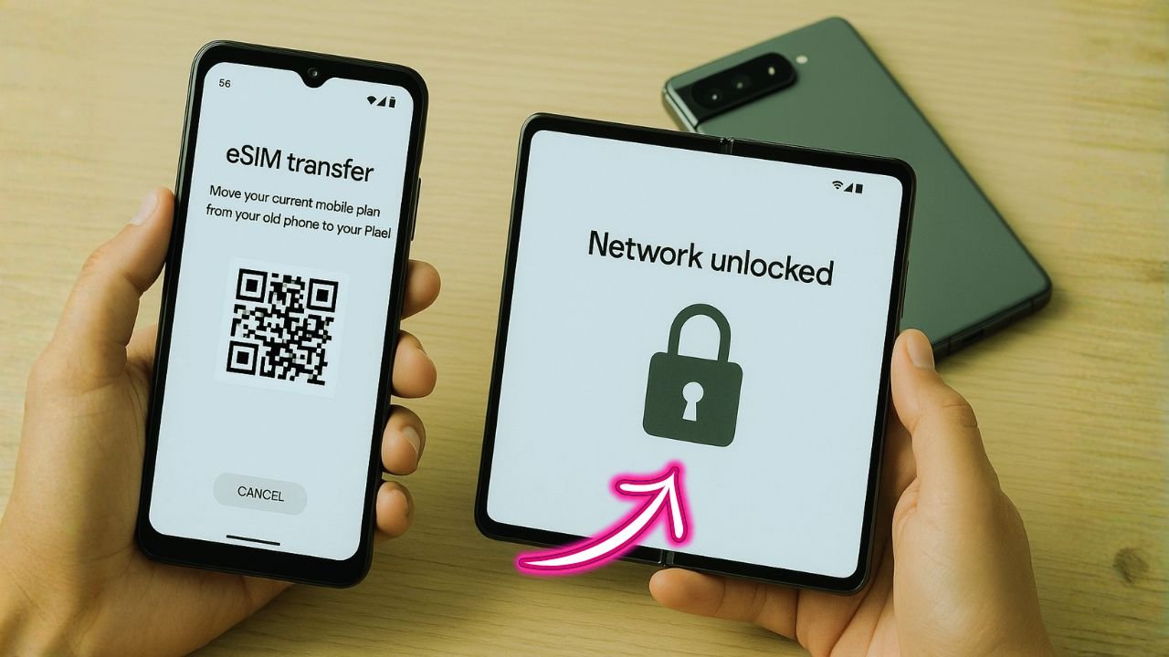 pixel unlock policy, google pixel eSIM transfer, pixel fold unlock