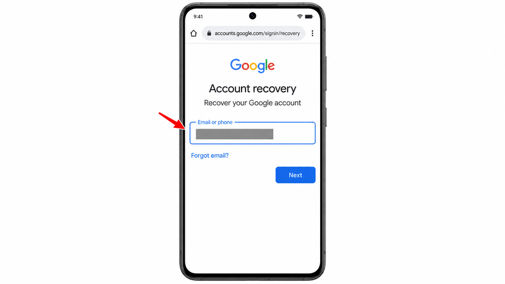 Entering the account’s email address on the official Google Account recovery page.