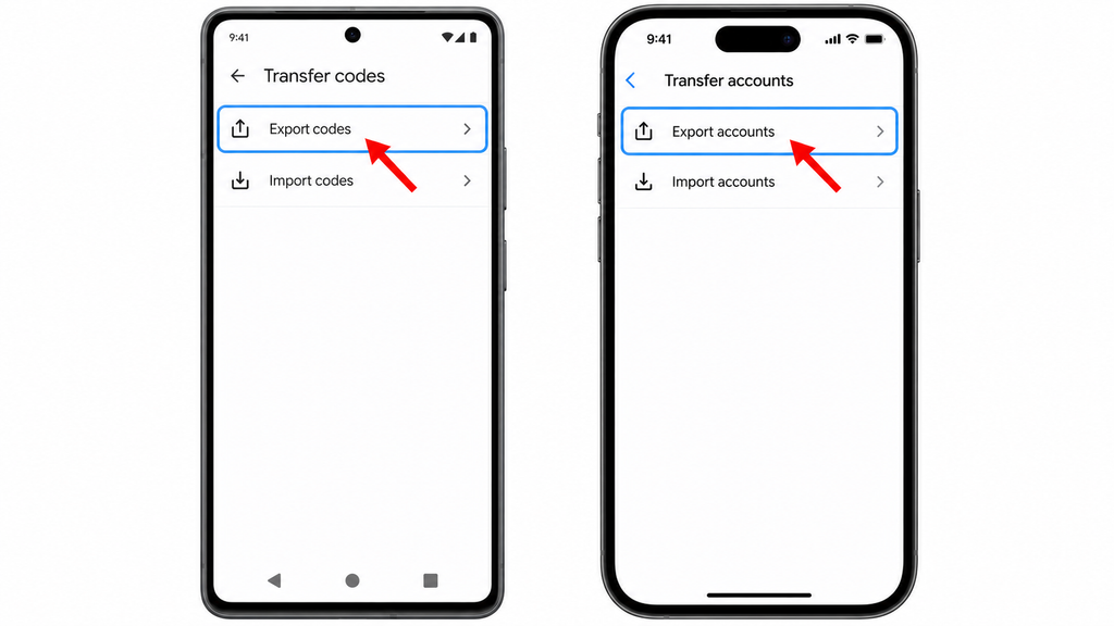 Exporting Google Authenticator entries from an old Android phone or iPhone.