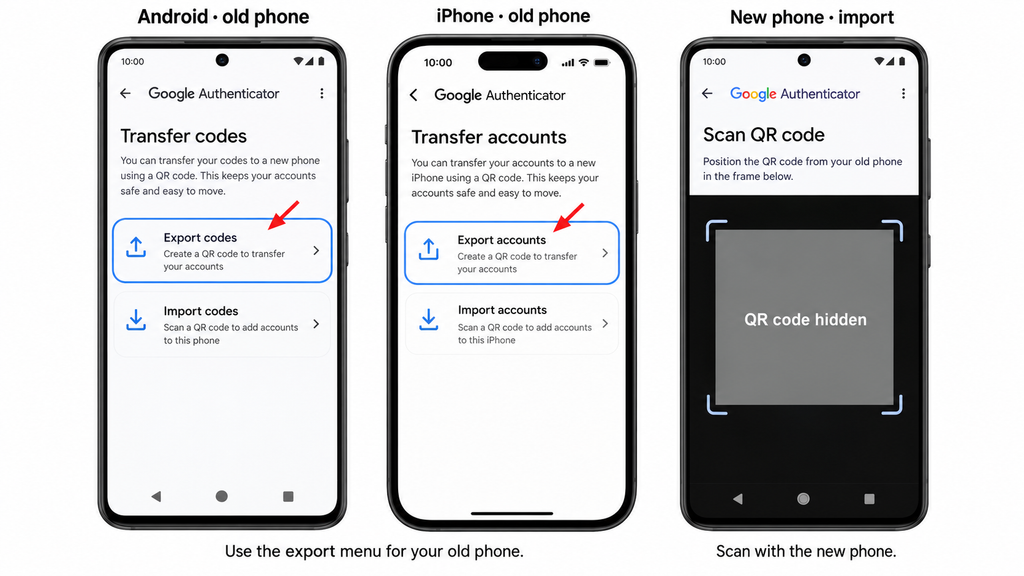 Importing Google Authenticator entries on Android or iPhone using Authenticator’s scanner