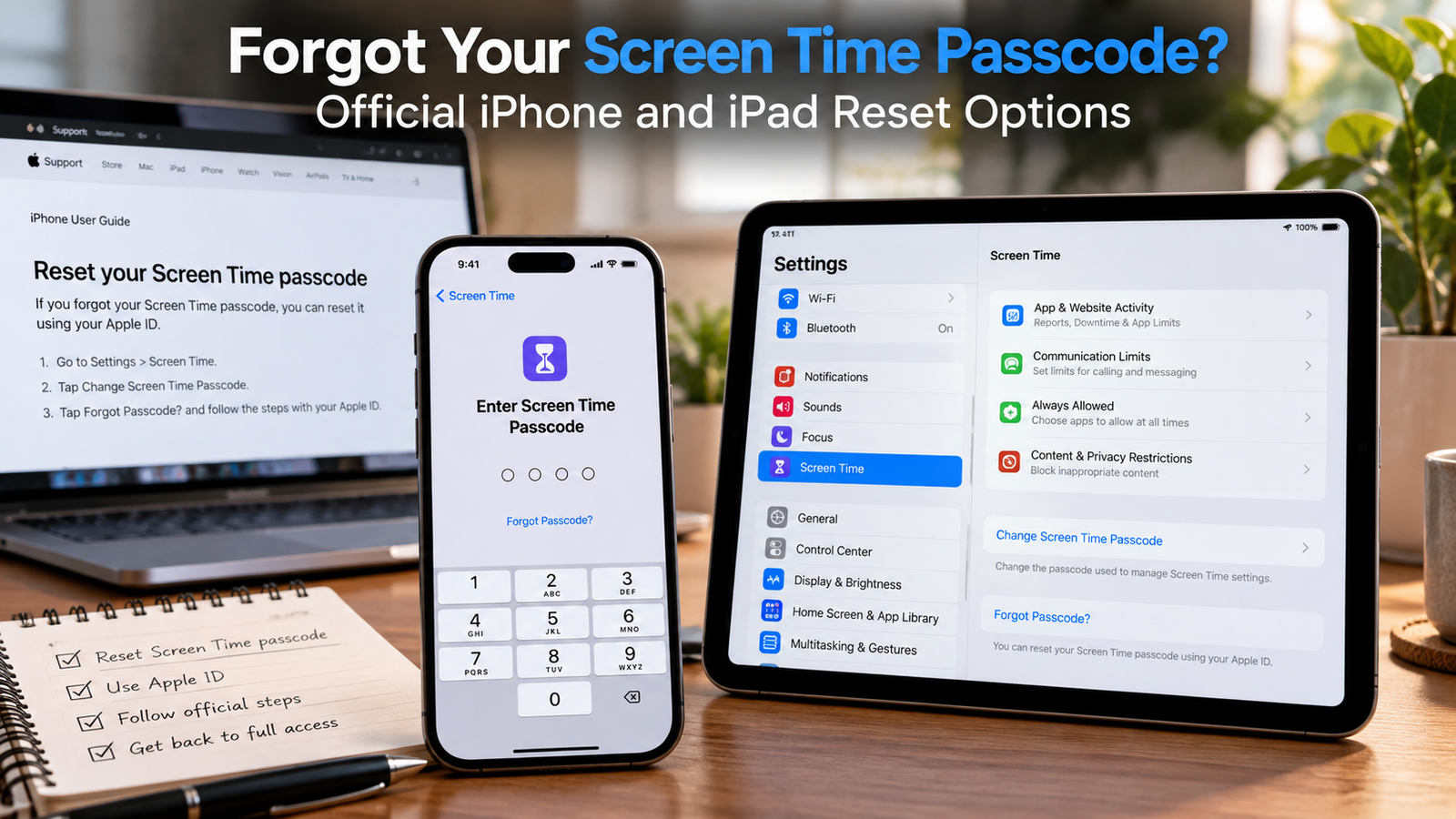 Forgot Your Screen Time Passcode? Official iPhone and iPad Reset Options
