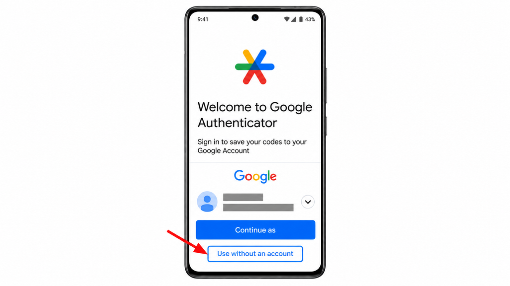 Setting up Google Authenticator without an account on the new phone.